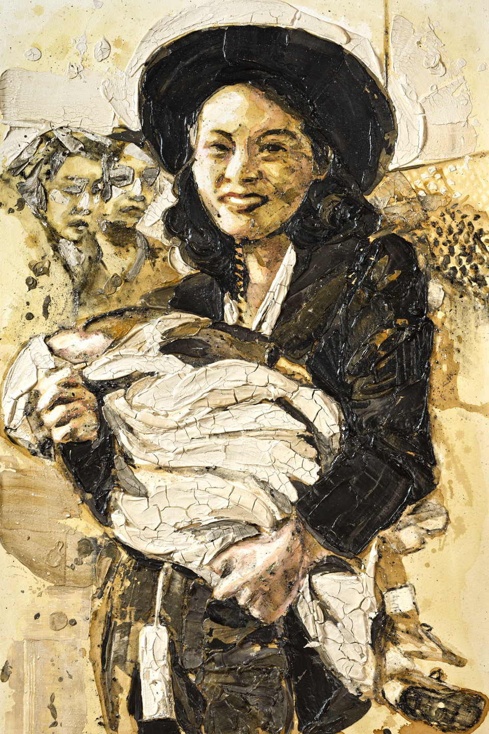 Mother and Child Tagged for Internment