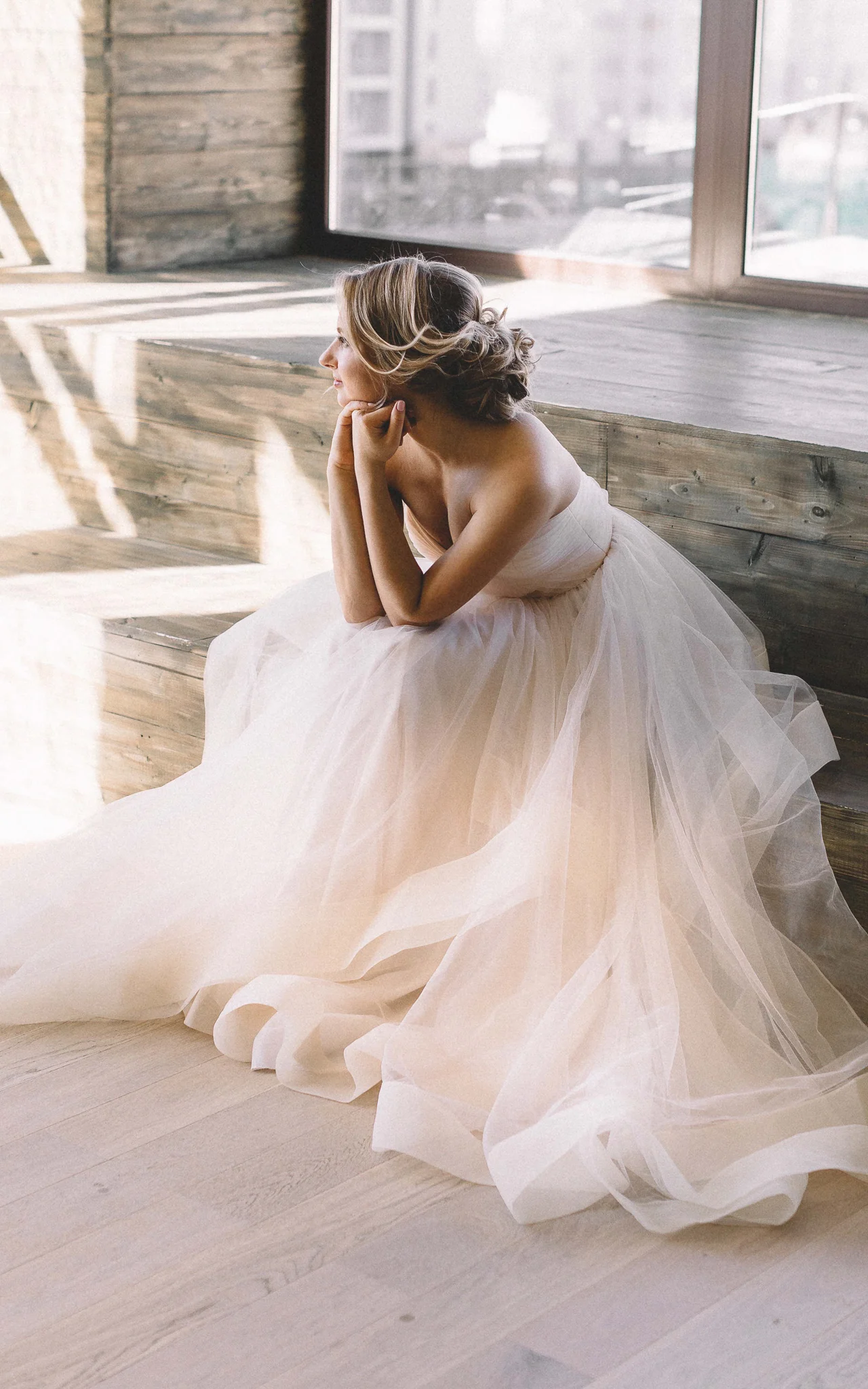 boom blush wedding dress