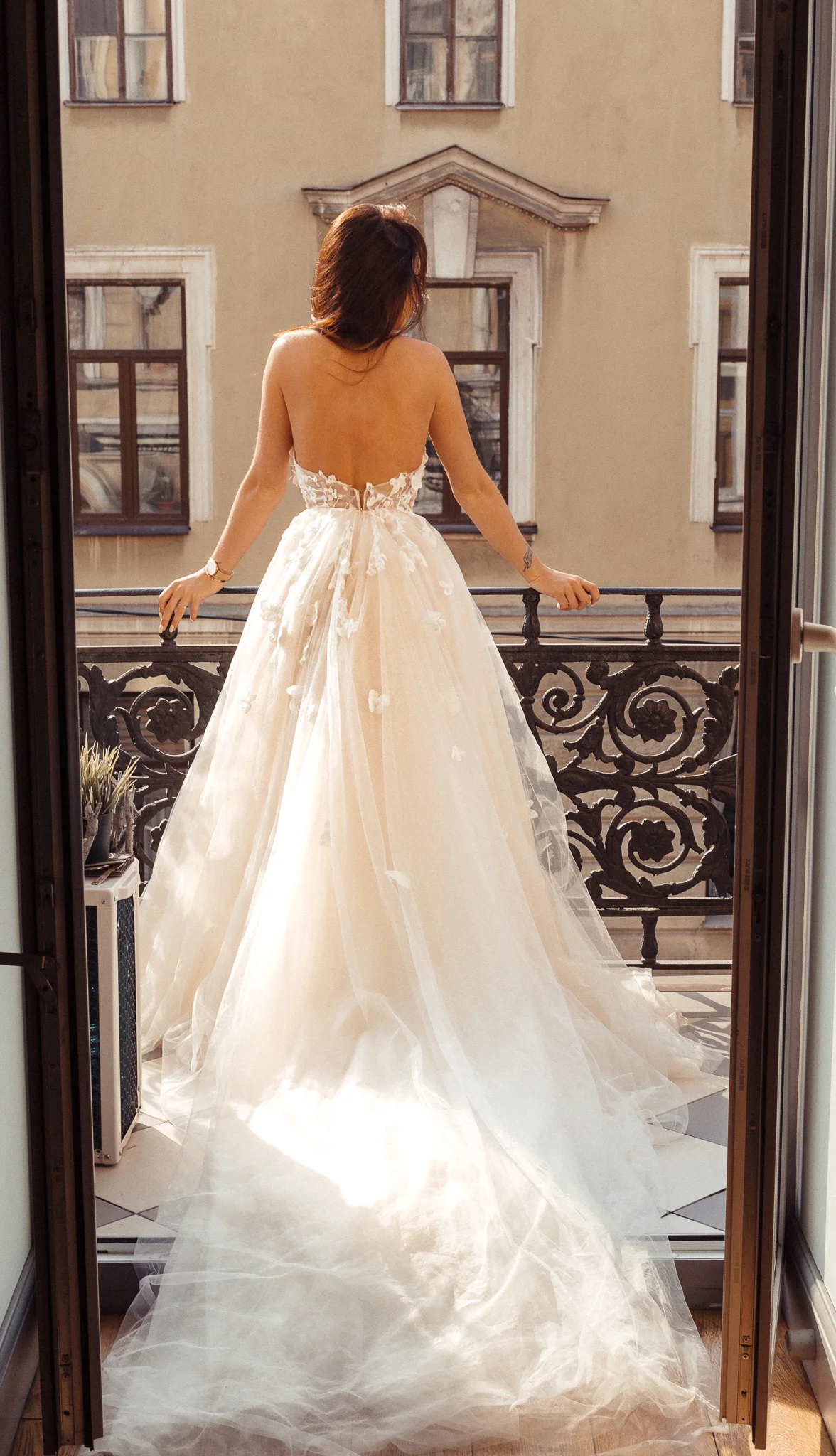 boom blush wedding dress