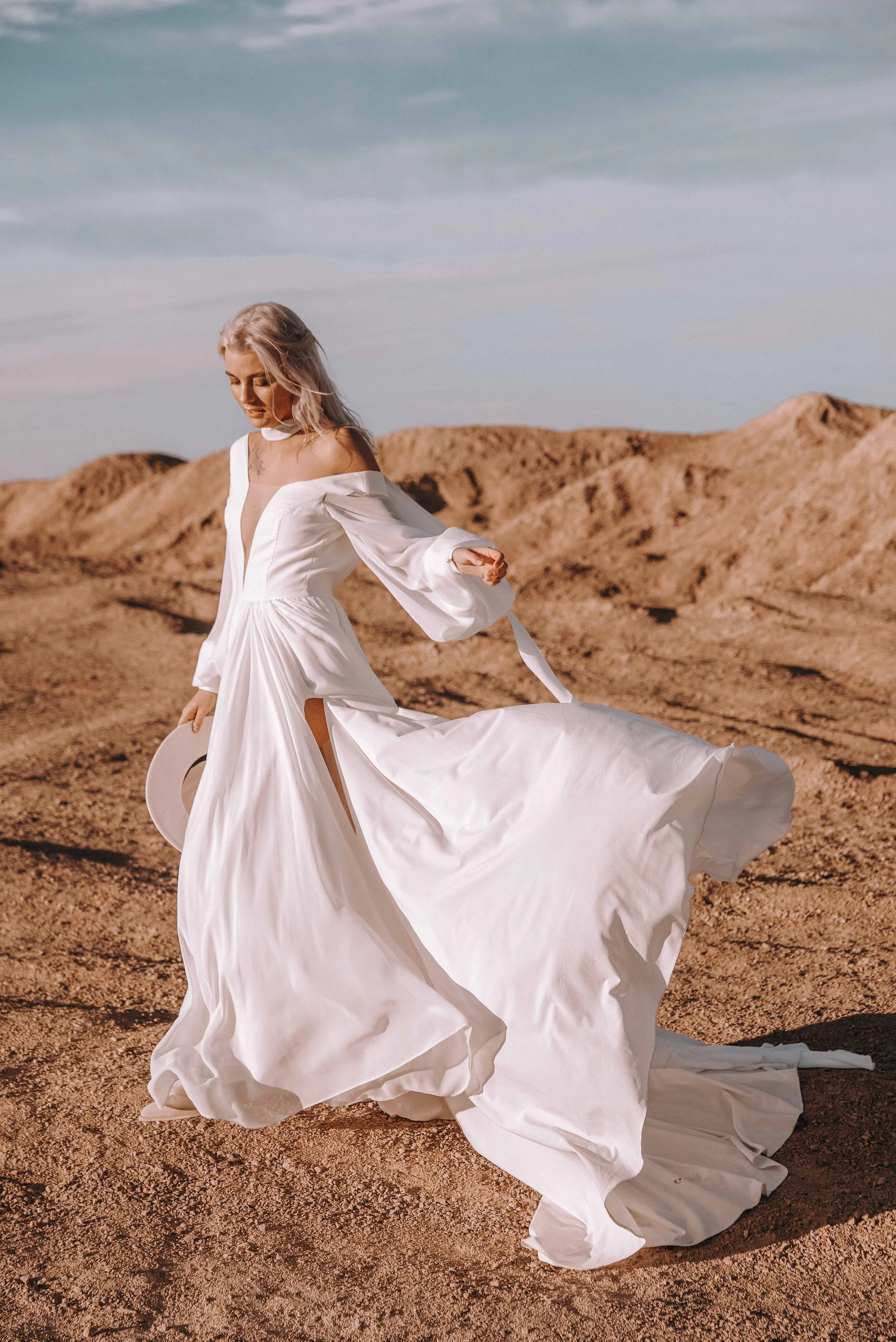 boom blush wedding dress