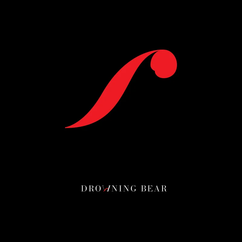 A wave. The negative space below the wave is the unique shape of a bear claw. A bear beneath the water.