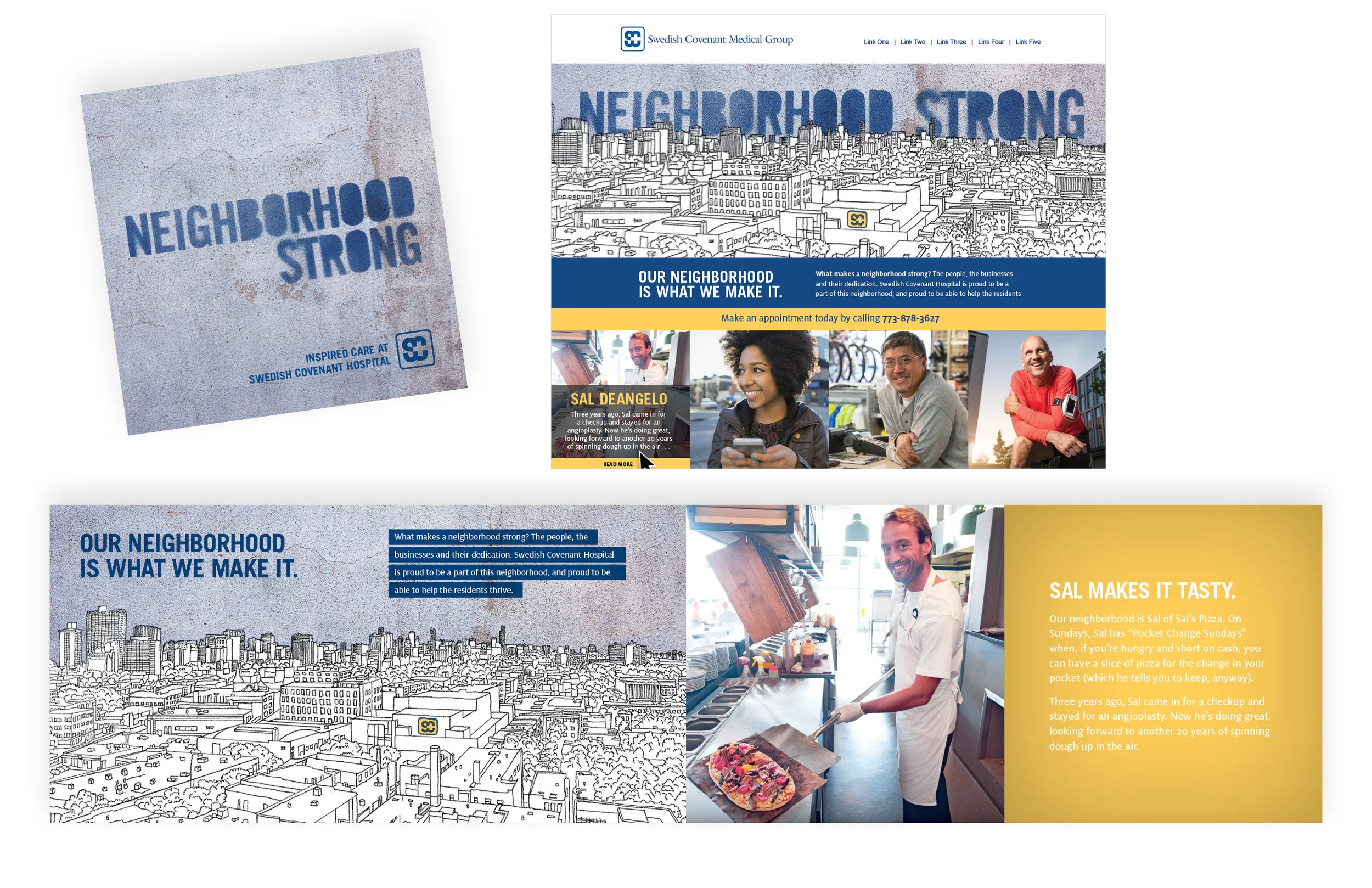 PRINT & MICROSITE // Swedish Covenant Hospital // "Neighborhood Strong"