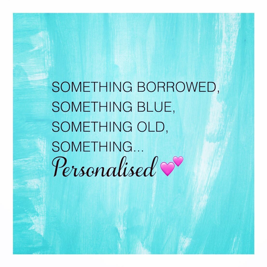 &lsquo;Something borrowed, something blue, something old, something...personalised. &lsquo; 💕

We deliver personalised memories. Everyone's story is unique and magical, and is bursting to be told. Personalised design also makes a beautiful gift and 