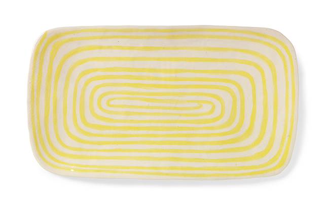  Yellow Line, 2015 stoneware, glaze 7" x 10" 