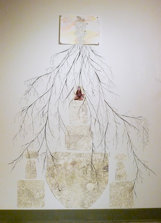 The Buddha Wear Glasses (Surviving Irene), 2012 Wall drawing @ Yellow Peril Gallery Mixed media