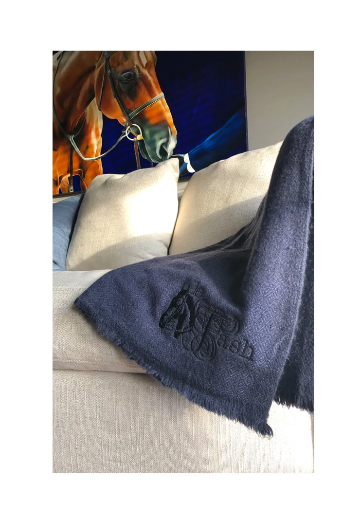 Navy Blanket w Horse Painting.jpg