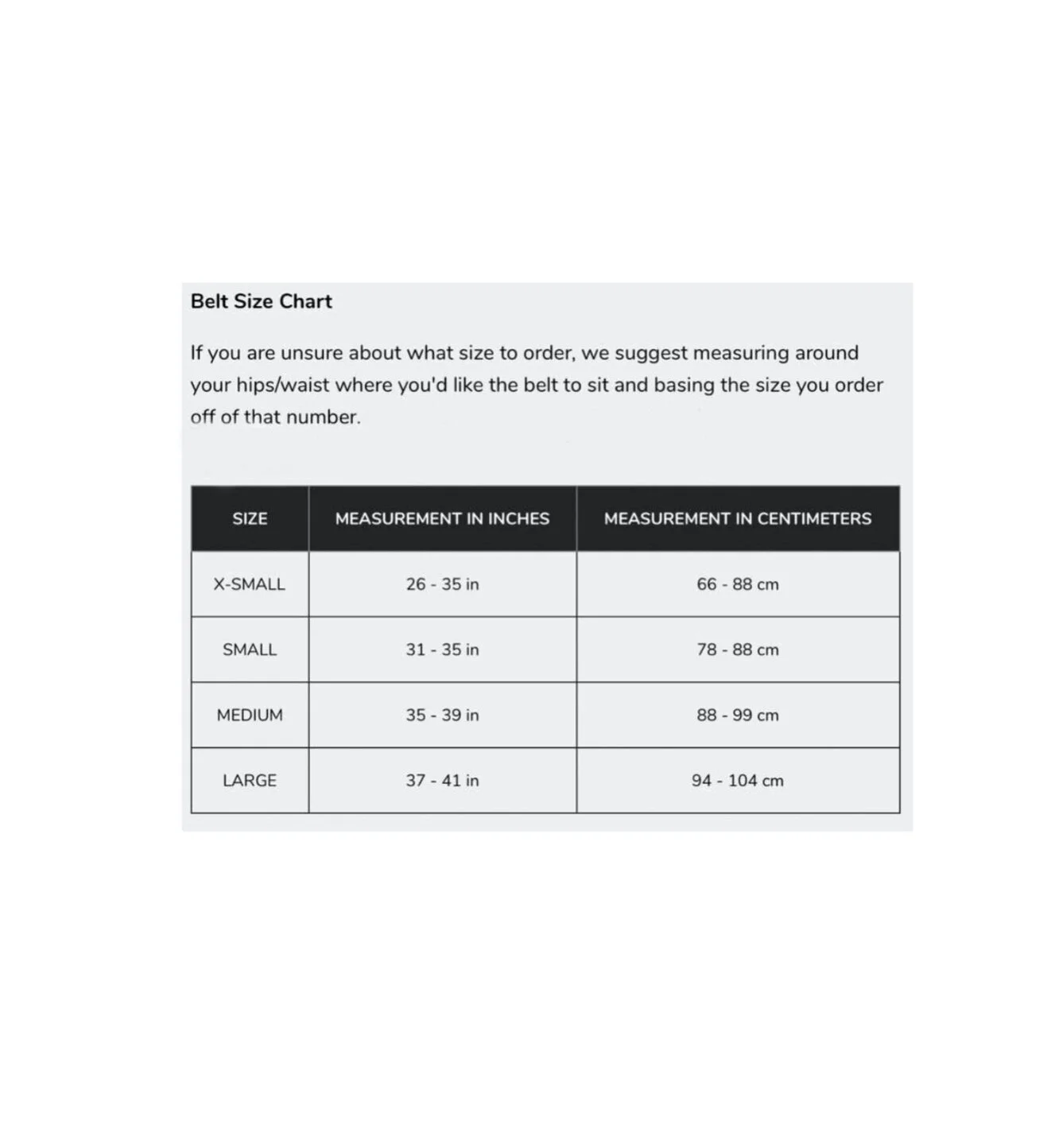 off white belt sizing