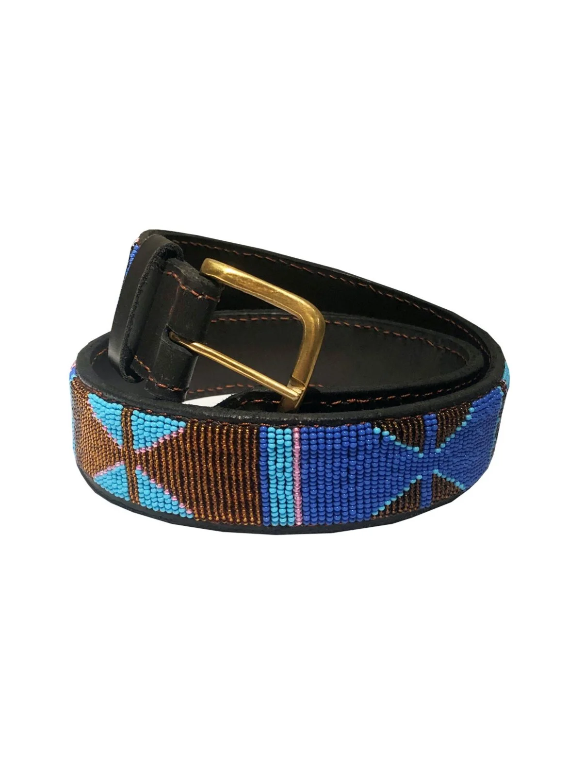 beaded leather belt