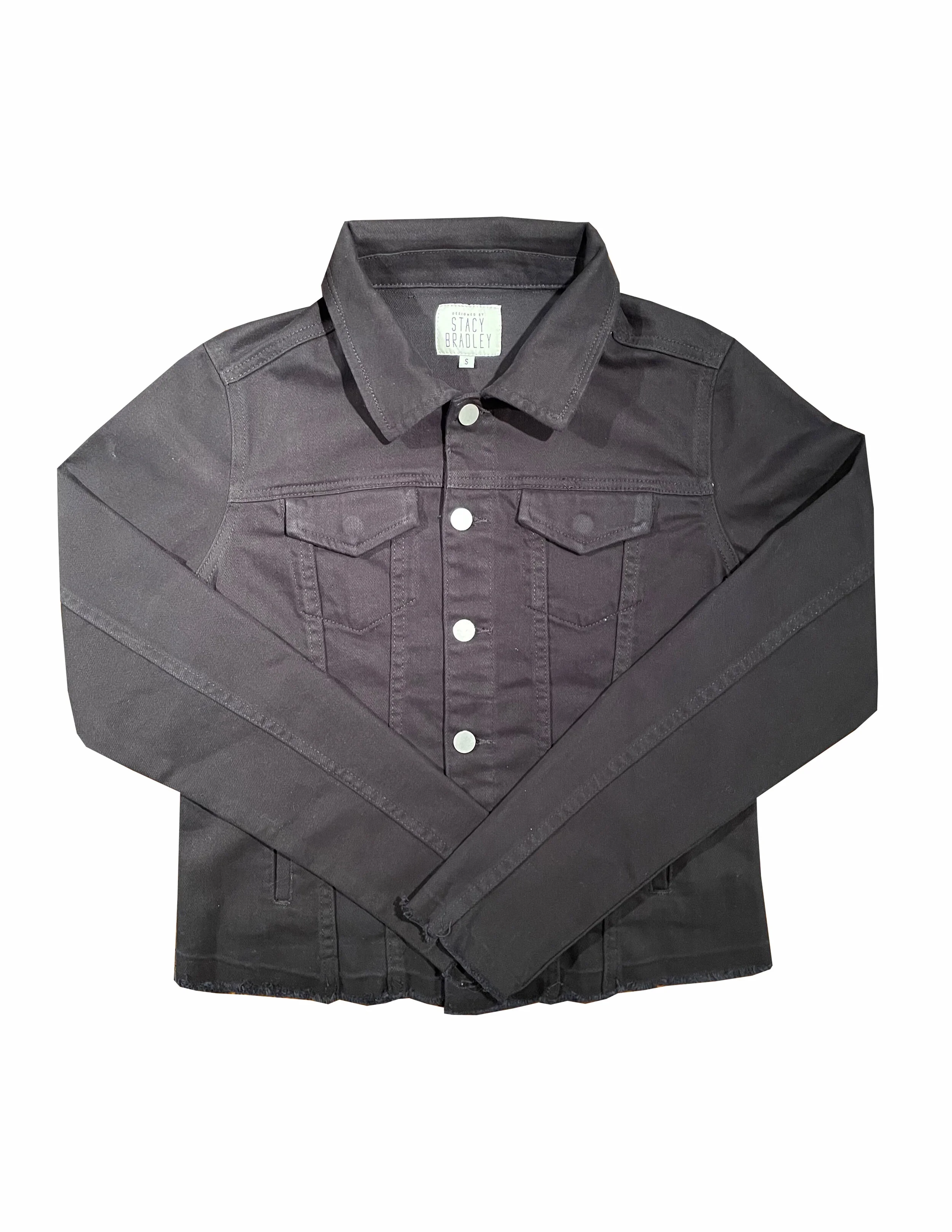 Silk Designer Horse Print Denim Jacket 