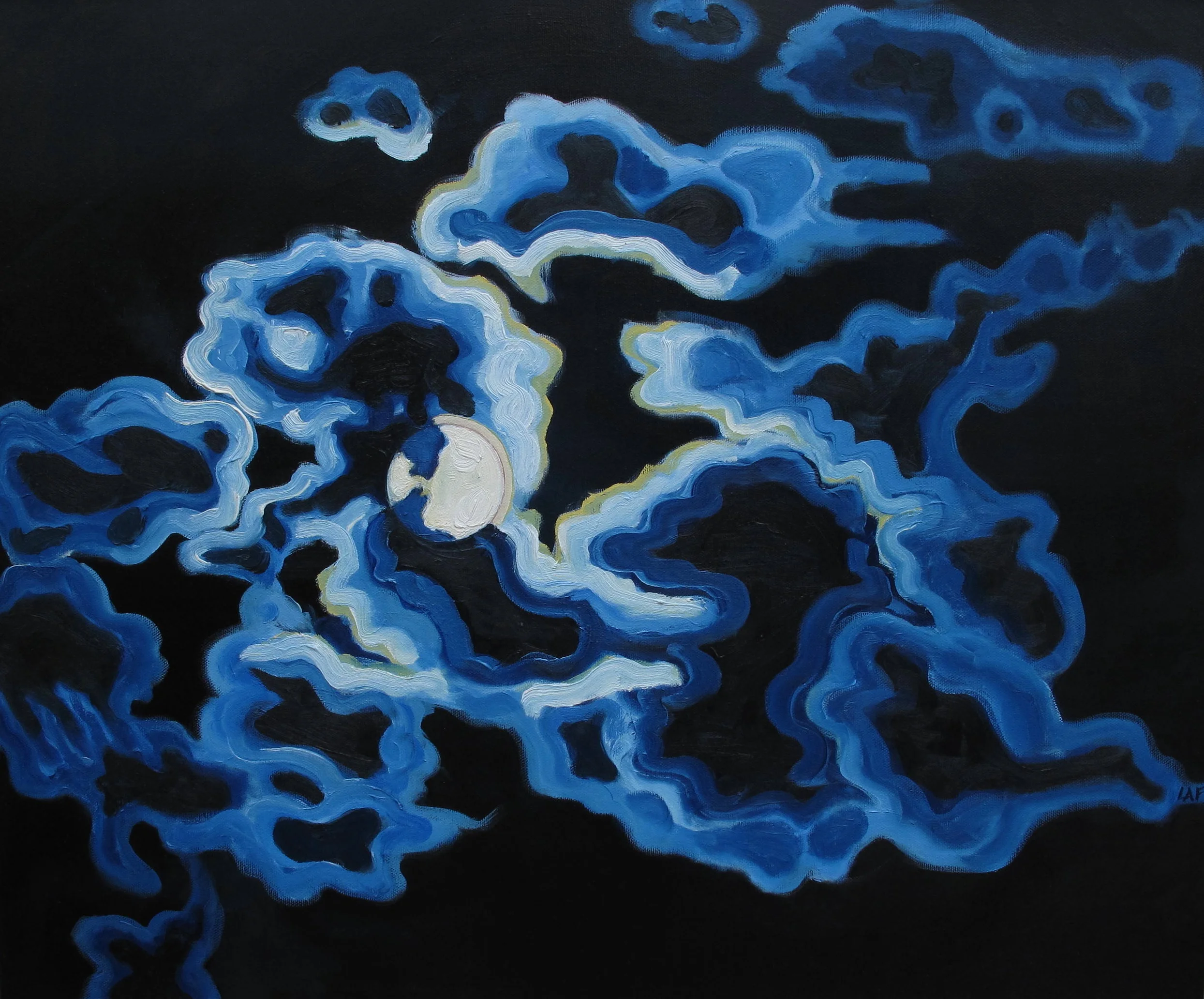 Moon and Clouds 24”x24” Oil on Canvas NFS