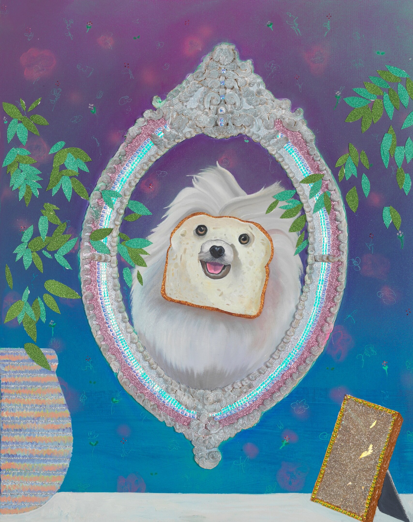 Pure Bread, mixed media and oil on canvas, 30" x 24", 2019