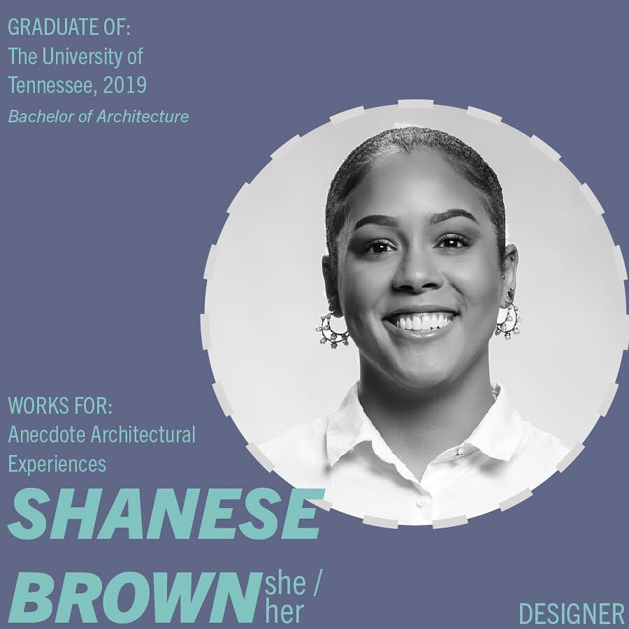 Shanese Brown, a designer at Anecdote Architectural Experiences, graduated from The University of Tennessee with Bachelor of Architecture in 2019. From there she took her first professional job as a designer with Anecdote, formerly known as Tuck-Hint