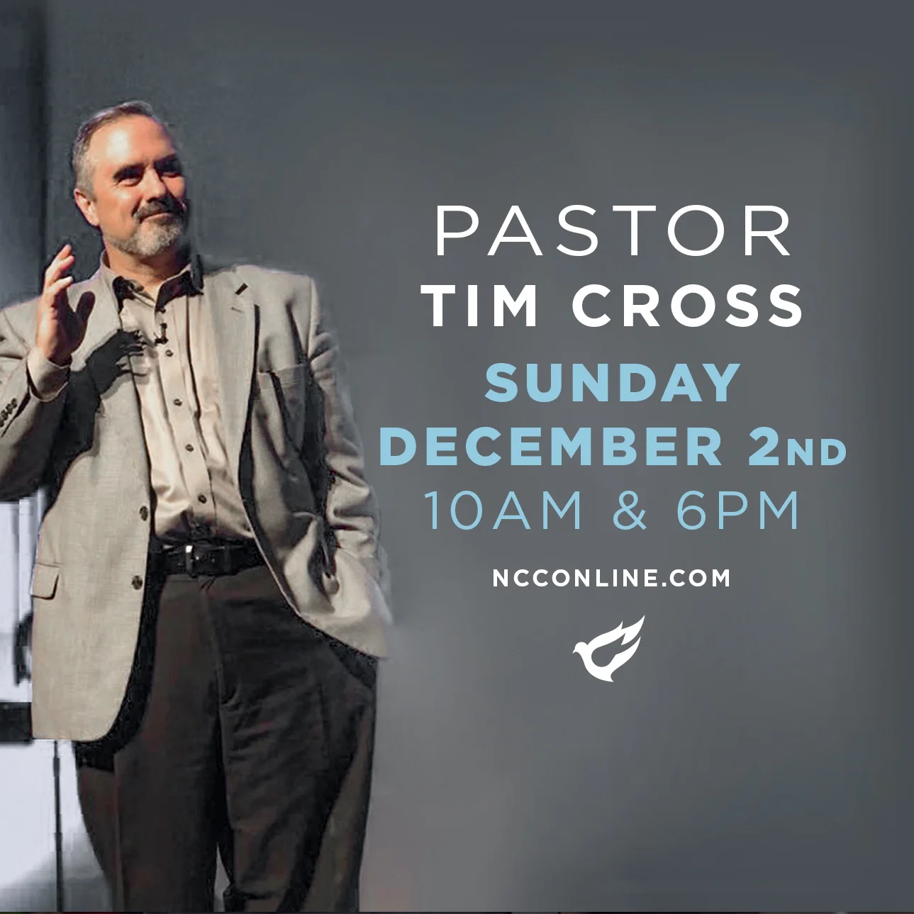 Join us this Sunday, December 2nd for a powerful time of ministry in the house of God. Pastor Tim Cross has over 35 years of ministry experience here in the US and around the world. Pastor Tim has a powerful anointing on his life to minister to anyone no matter where they are on their journey with God. Children's ministry for all ages will be available.