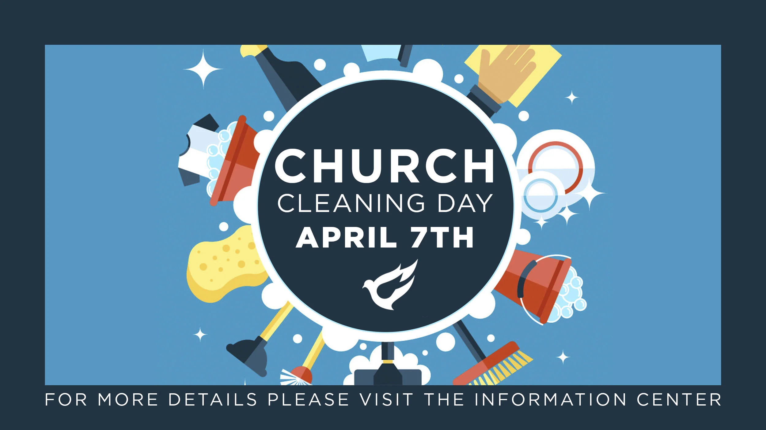Plan to stay after church Sunday, April 7 as we join together to prepare our church for Easter. Lunch will be provided for all that participate in the cleaning day. Thank you in advance for your faithfulness and help in the ministry!