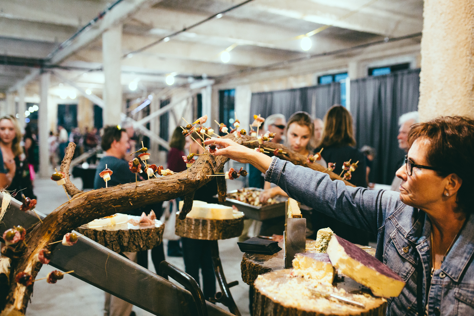 Catalyst Art Show - Attendees enjoy the Charcut