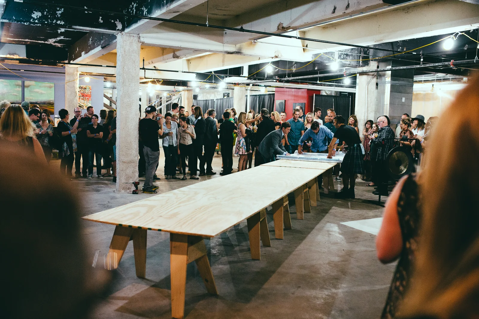 Catalyst Art Show - Scrape table in the making.