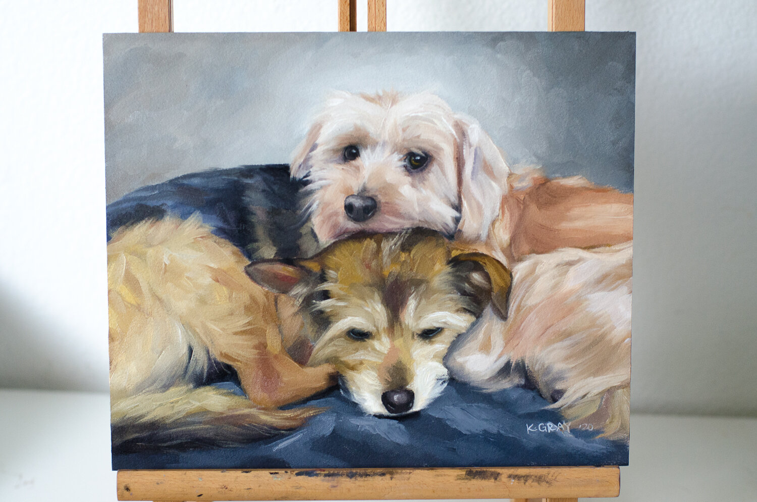  “Gracie &amp; Finn” - Oil sketch on Raymar Arches paper panel, 10” x 12” 