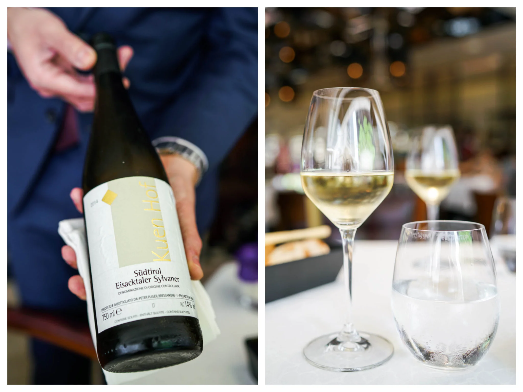 The restaurant manager Sandro recommended some wines for pairing