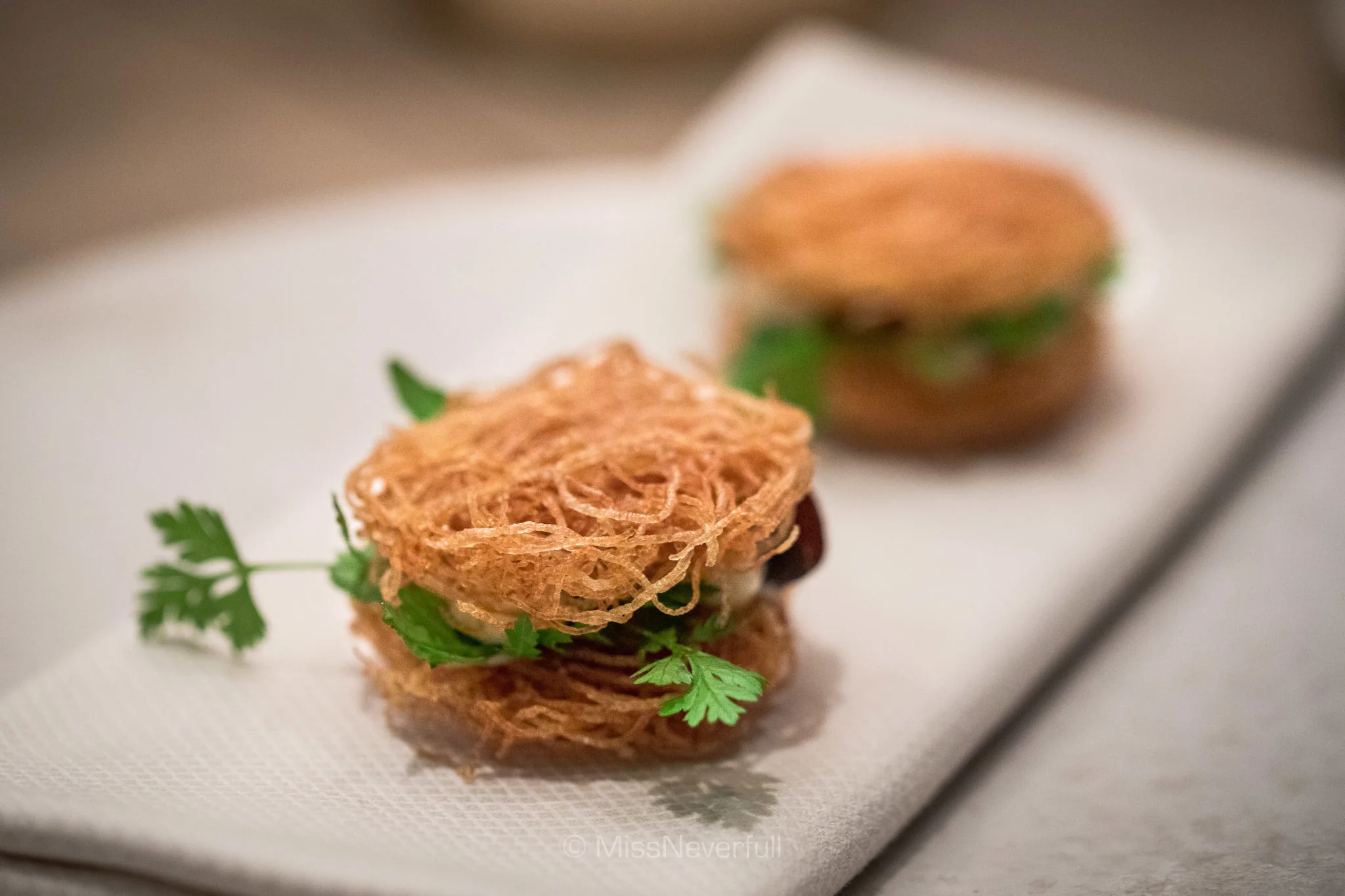Crispy potato chip sandwich, smoked cod roe, salt and vinegar