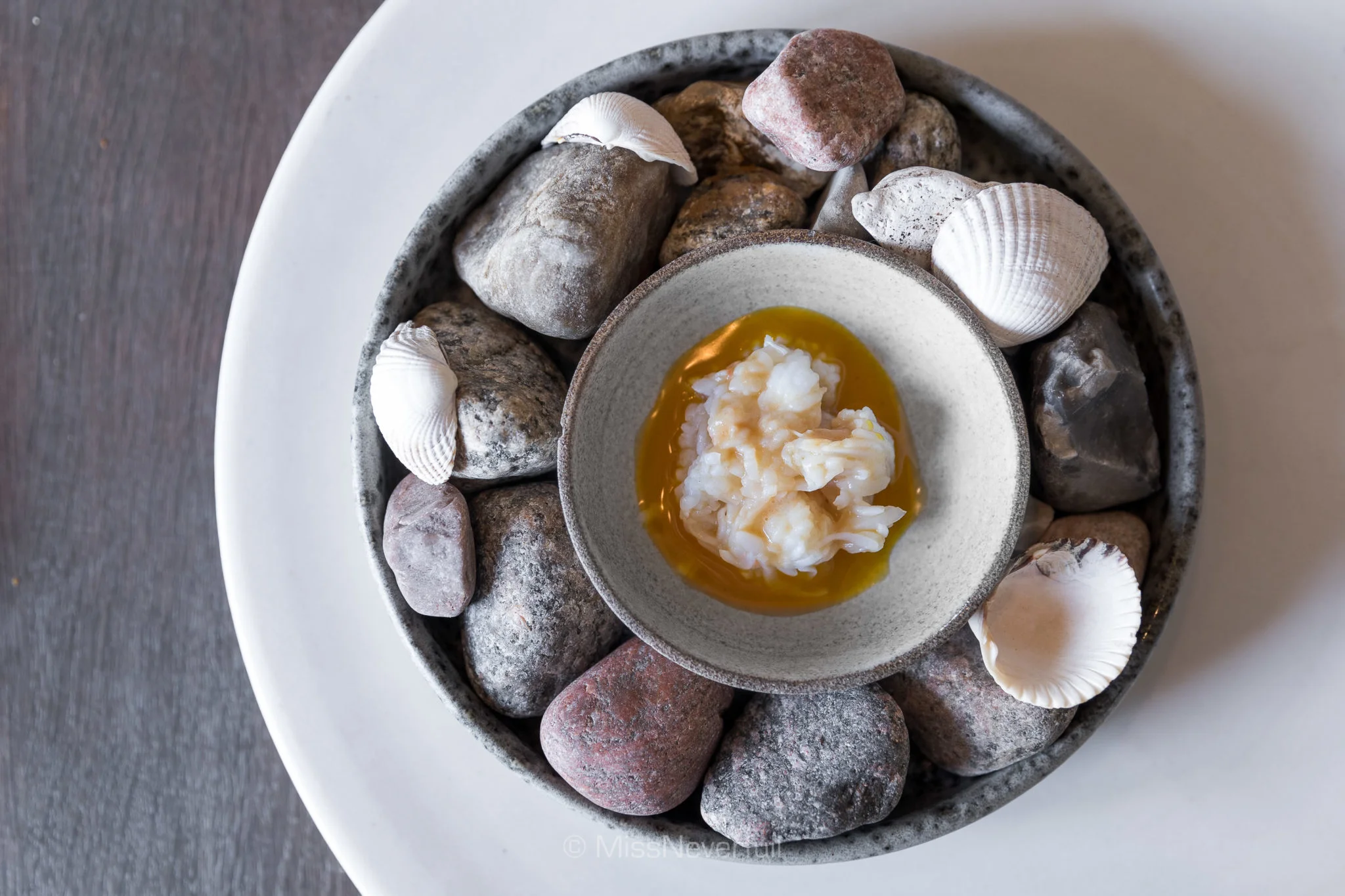 10. Steamed king crab and egg yolk sauce