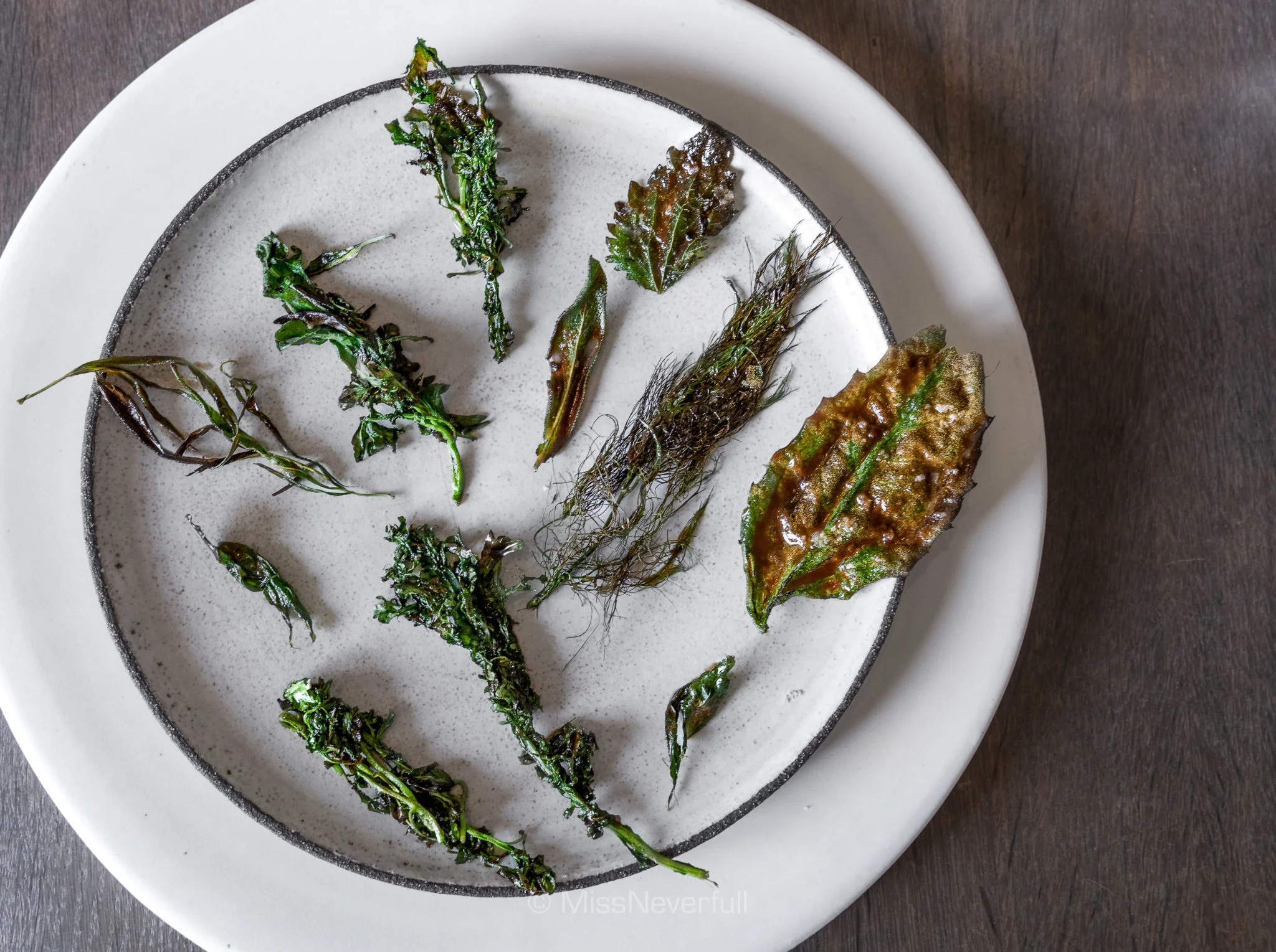 11. Charred greens with a scallop paste