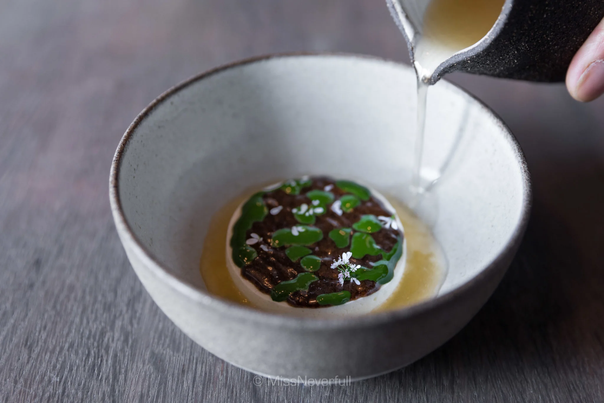 13. A dessert of sheep’s milk and ant paste