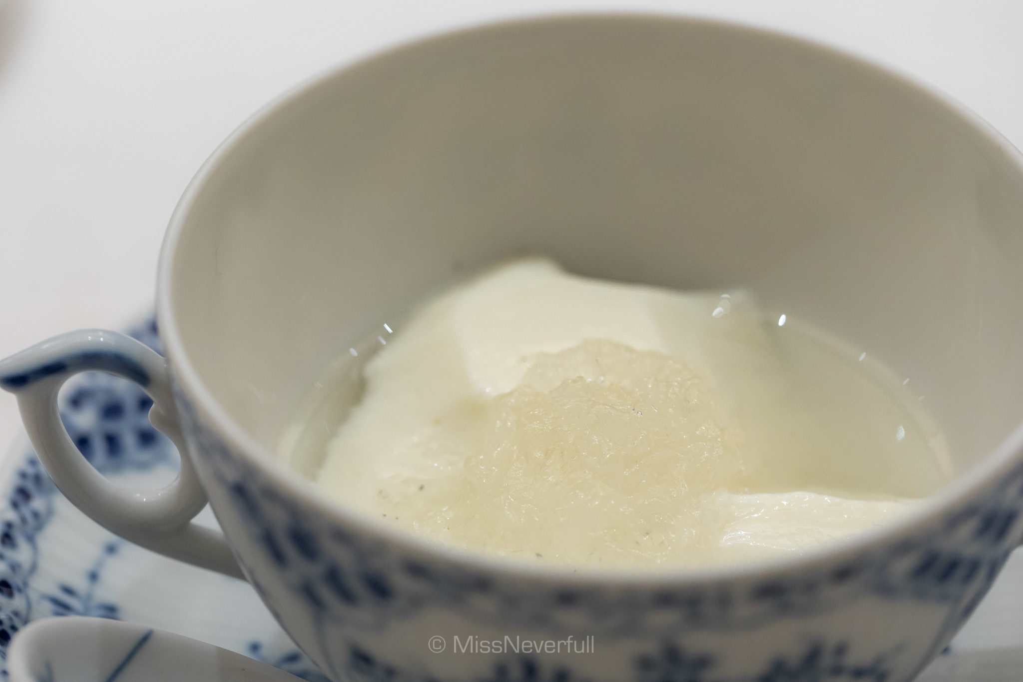 10. Dessert: Almond tofu vanilla pudding with bird's nest (杏仁豆腐 ウミツバメの巣)