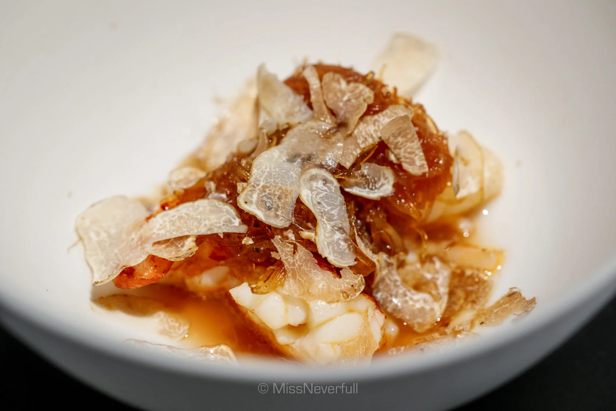 4.Canadian Omaru lobster, shark fin, white truffle (オマール海老とフカヒレ 白トリュフ)