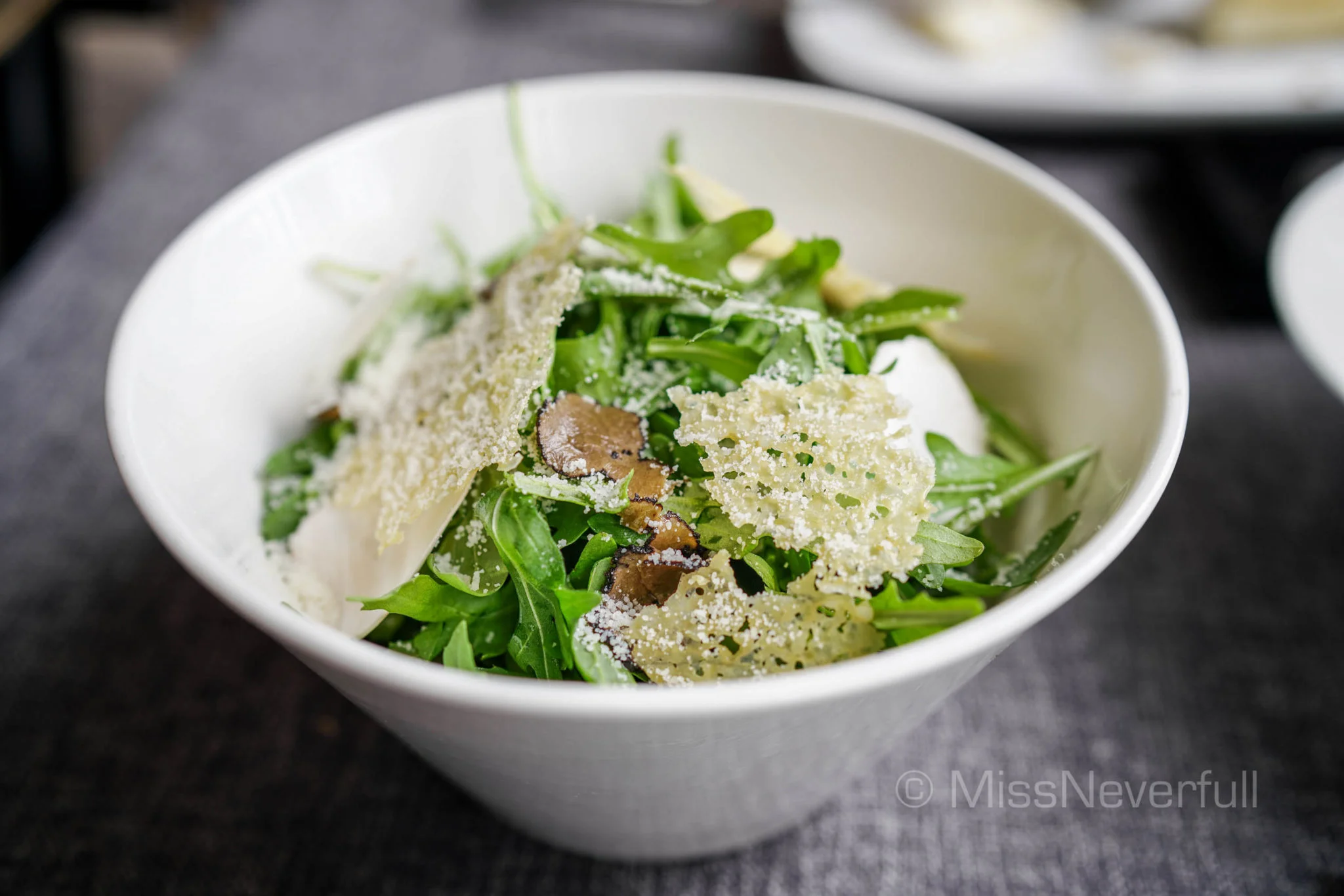 Arugula mushroom truffle 芝麻叶菌菇松露色拉 (RMB 110)