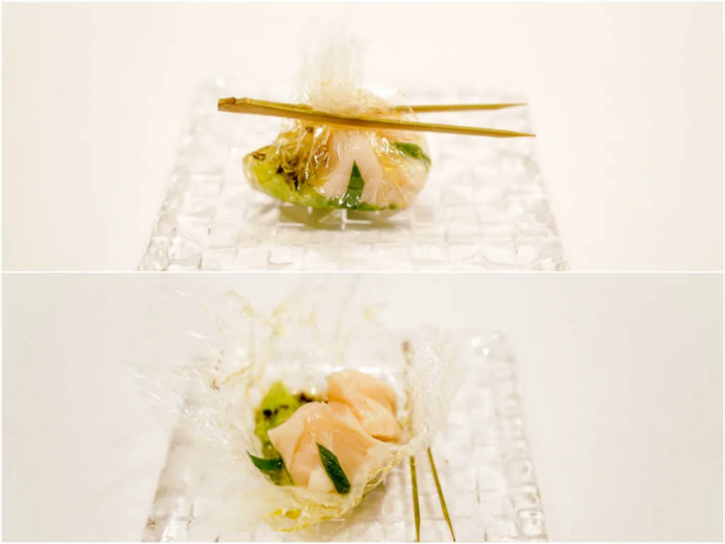 Cartoccio of Scallop and leek