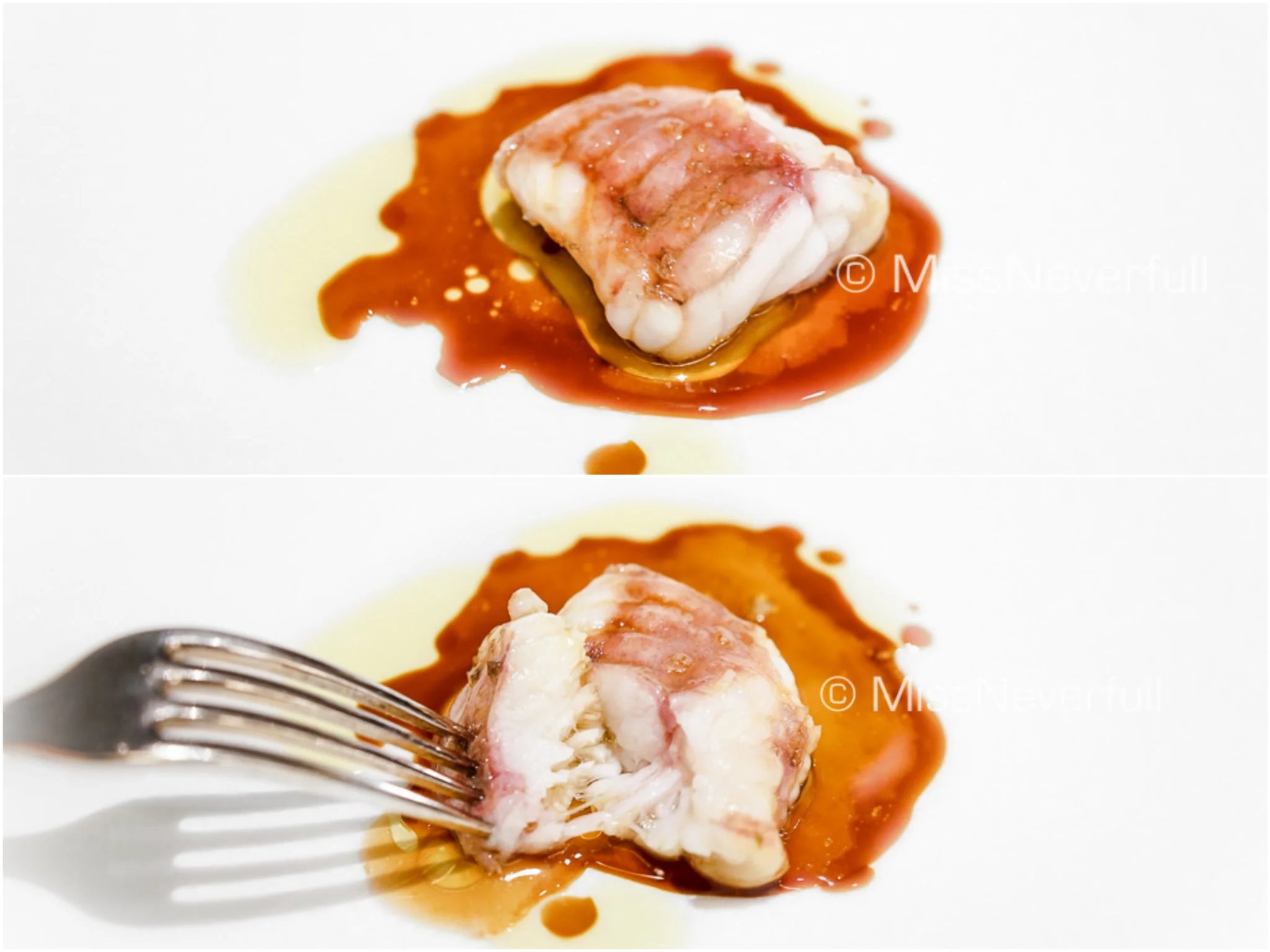 Monkfish, gravy sauce and olive oil