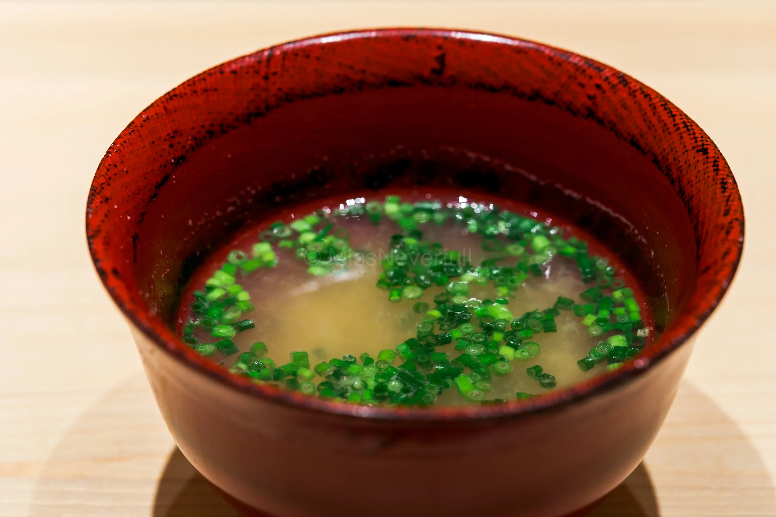 Miso soup with aromatic scallions