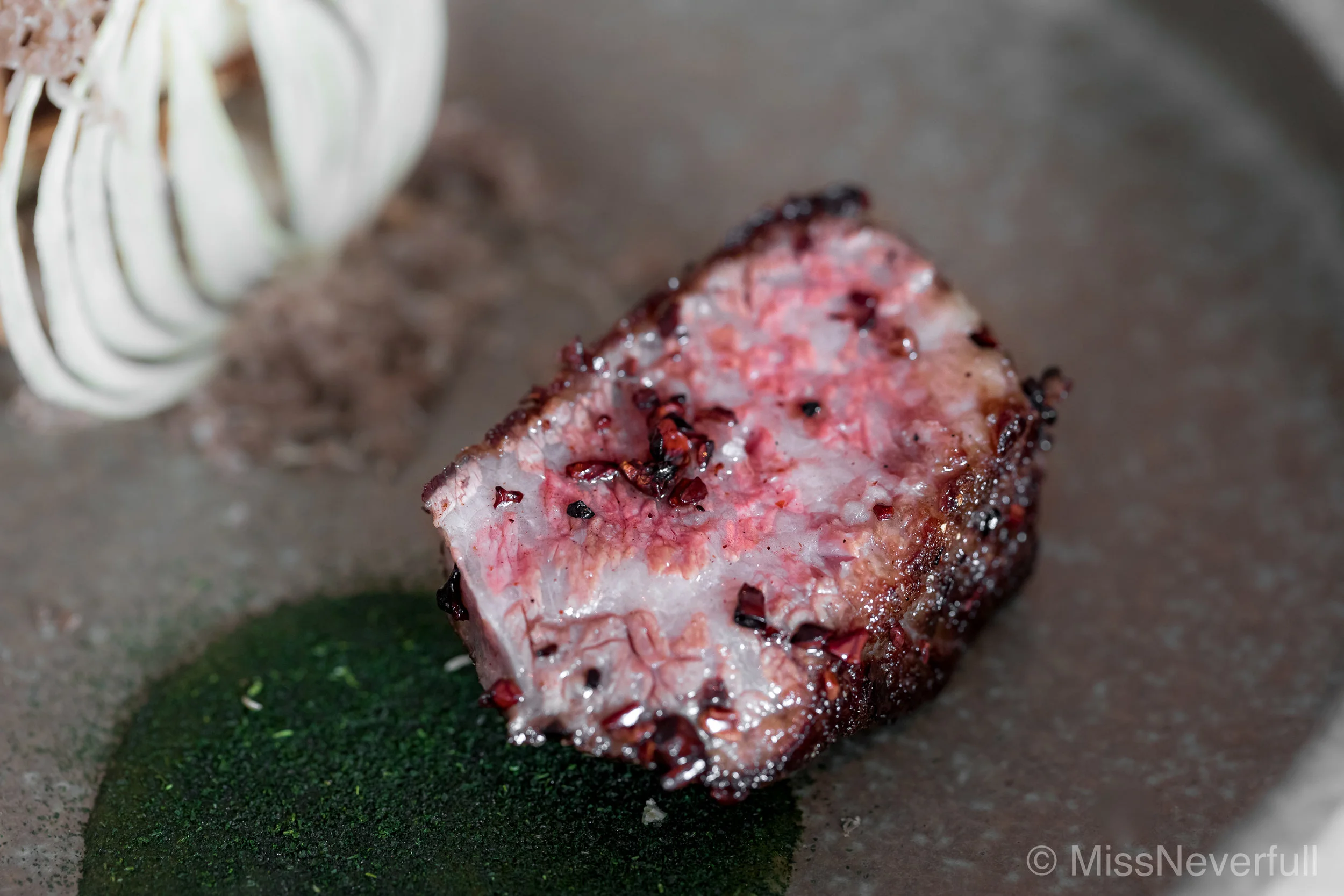 8. TERRIOR: stone-baked wagyu, forest chips, cacao nibs (white truffle 3)