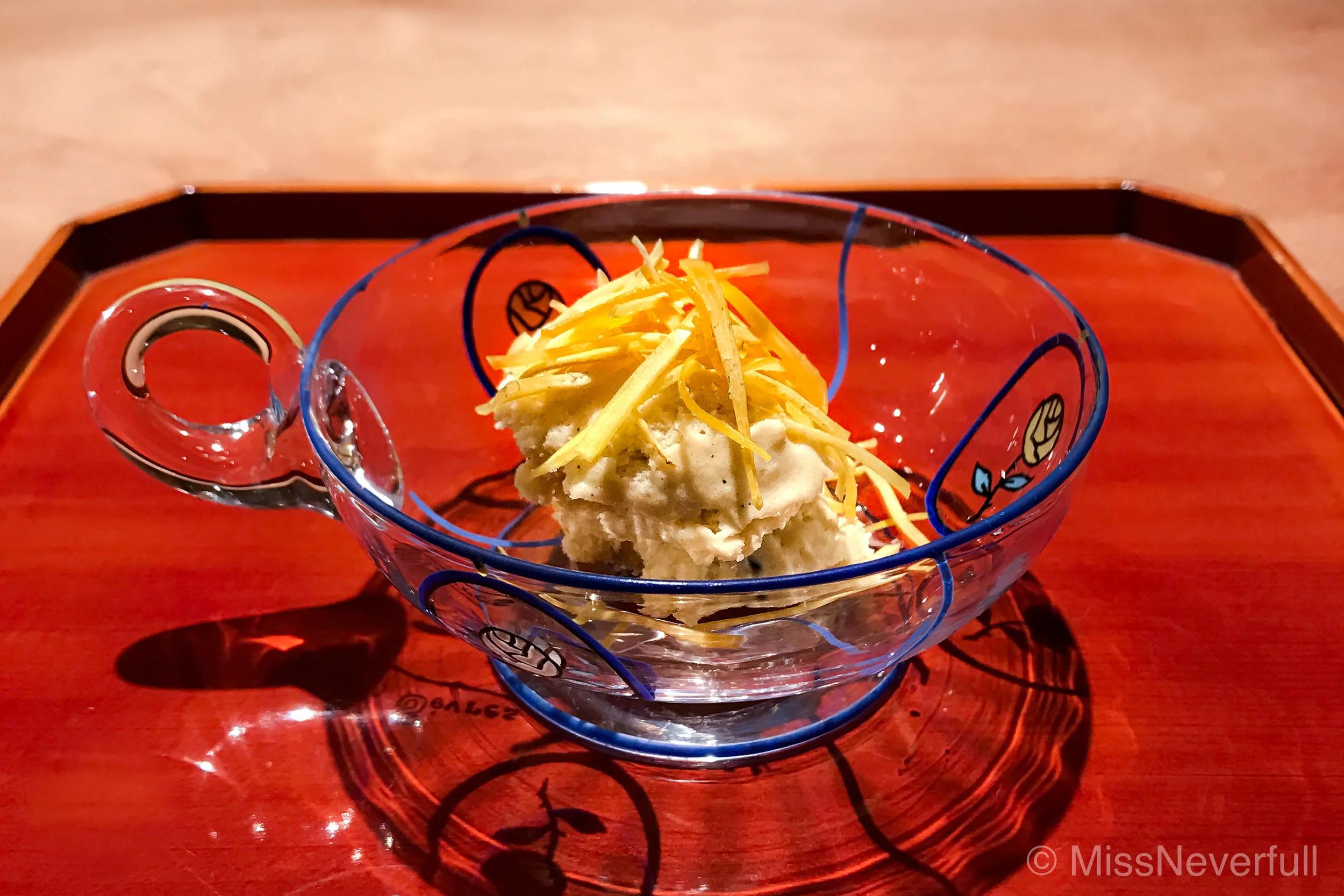11. Dessert: Grilled chestnut ice cream & chestnut chips