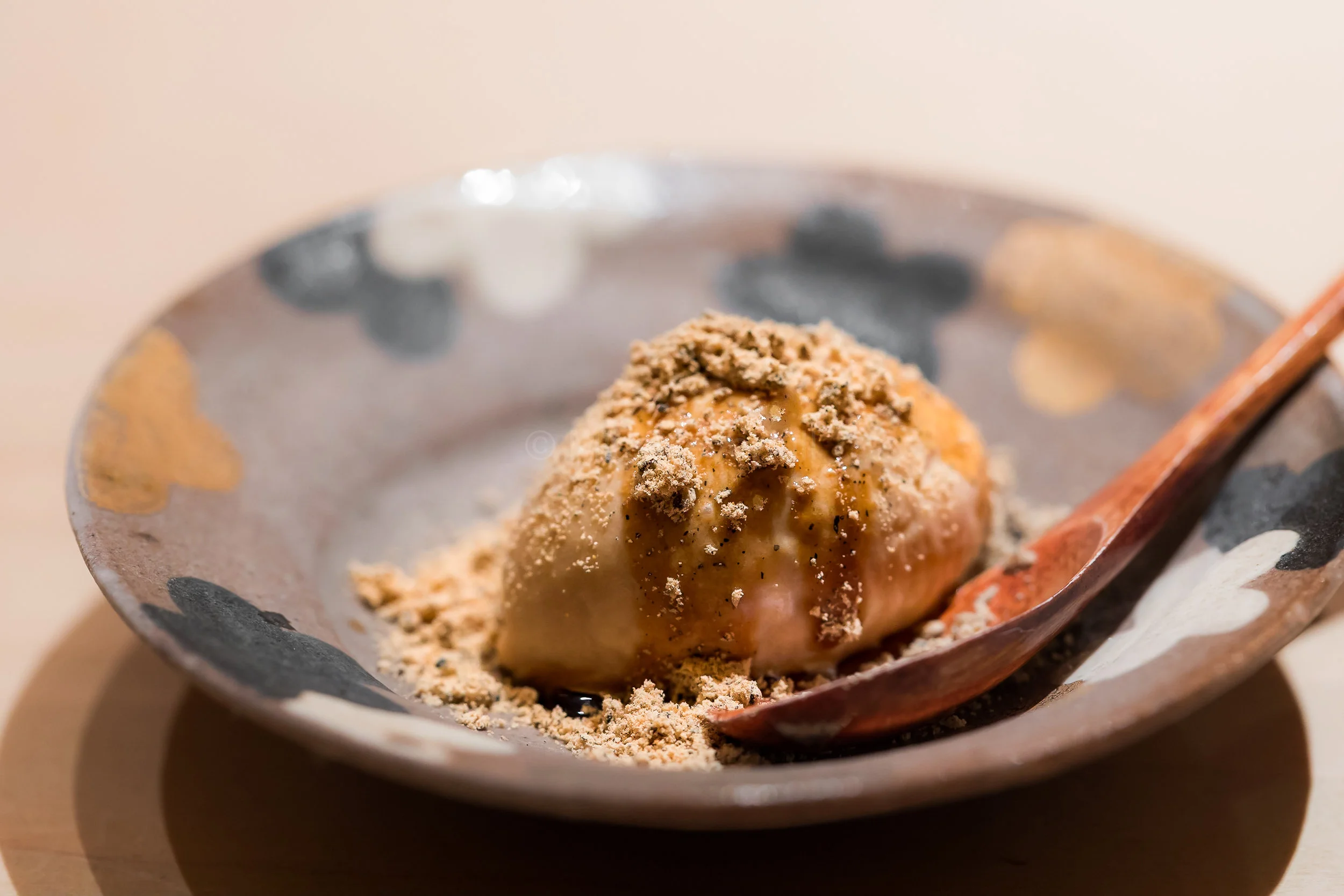 Hojicha ice-cream with Kinako 