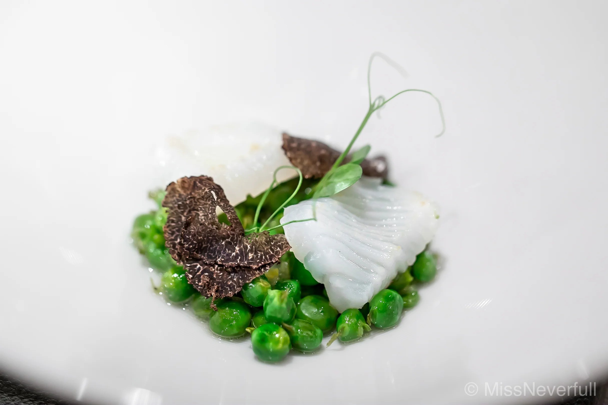 3. Slightly bolied snap green pea, sauteed squid