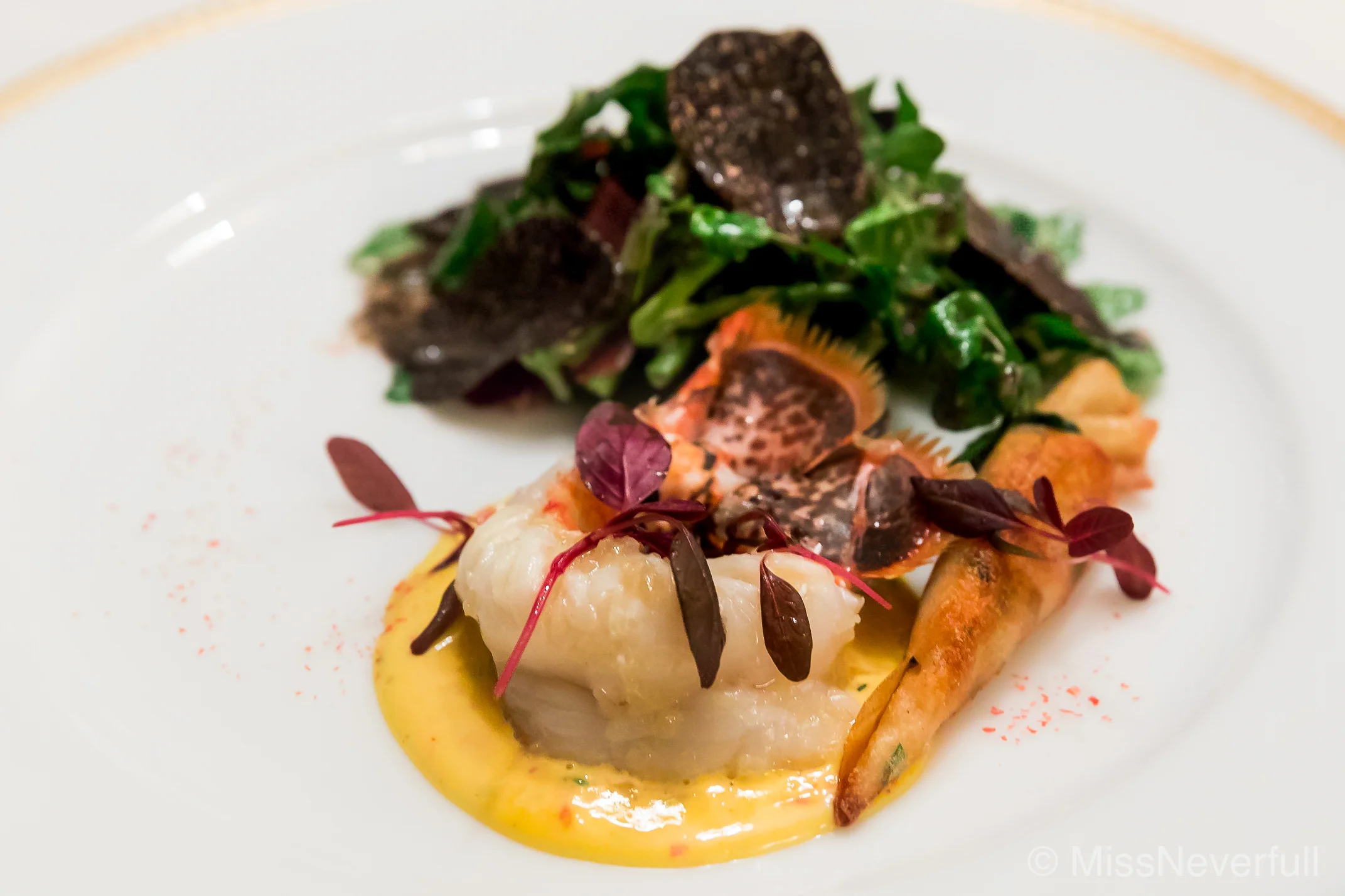 2. Sauteed lobster, seasonal salad with black truffle