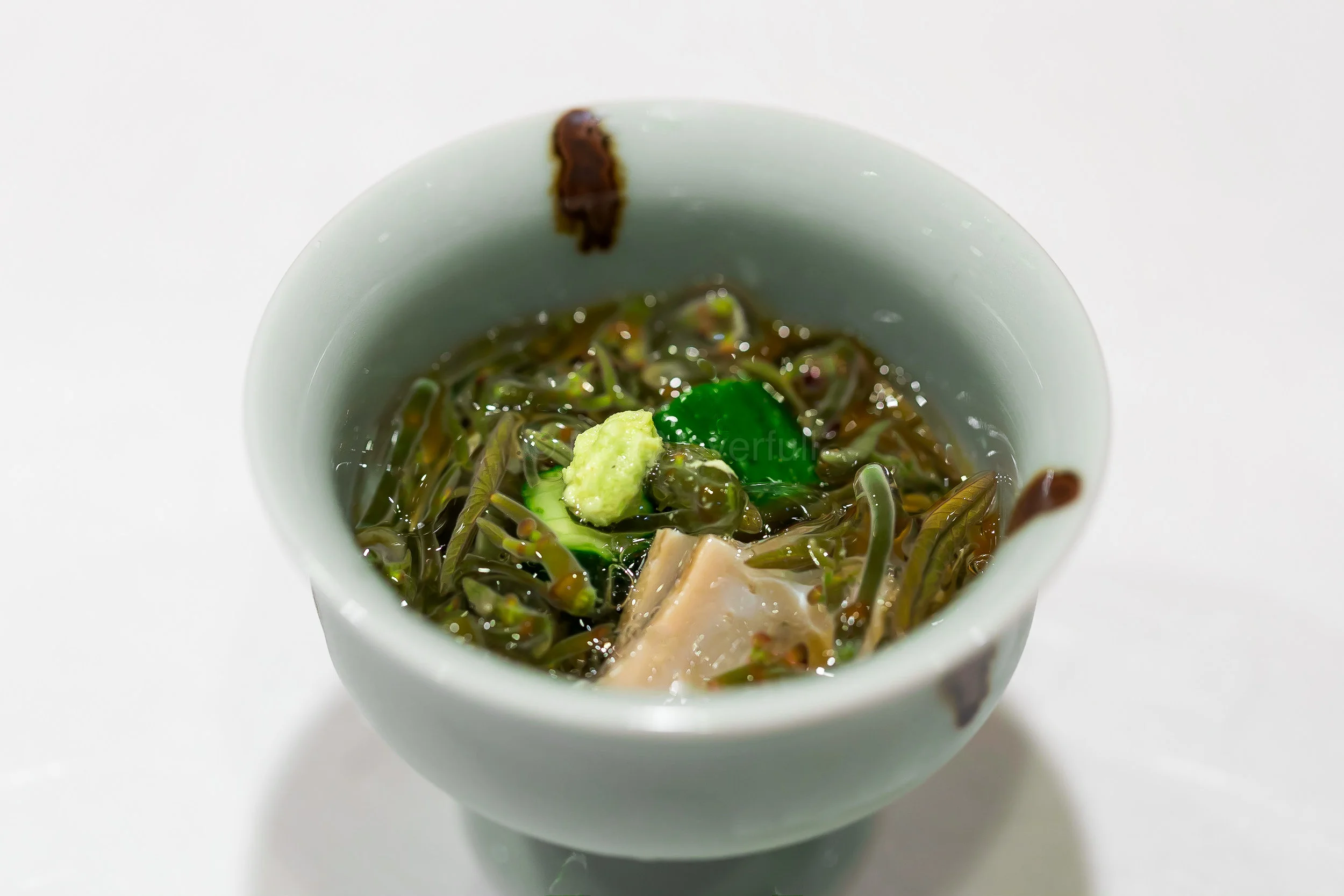 3. Junsai (water shield) from Hyoko, awabi (abalone) from Chiba | 三田の蓴菜 房総鮑