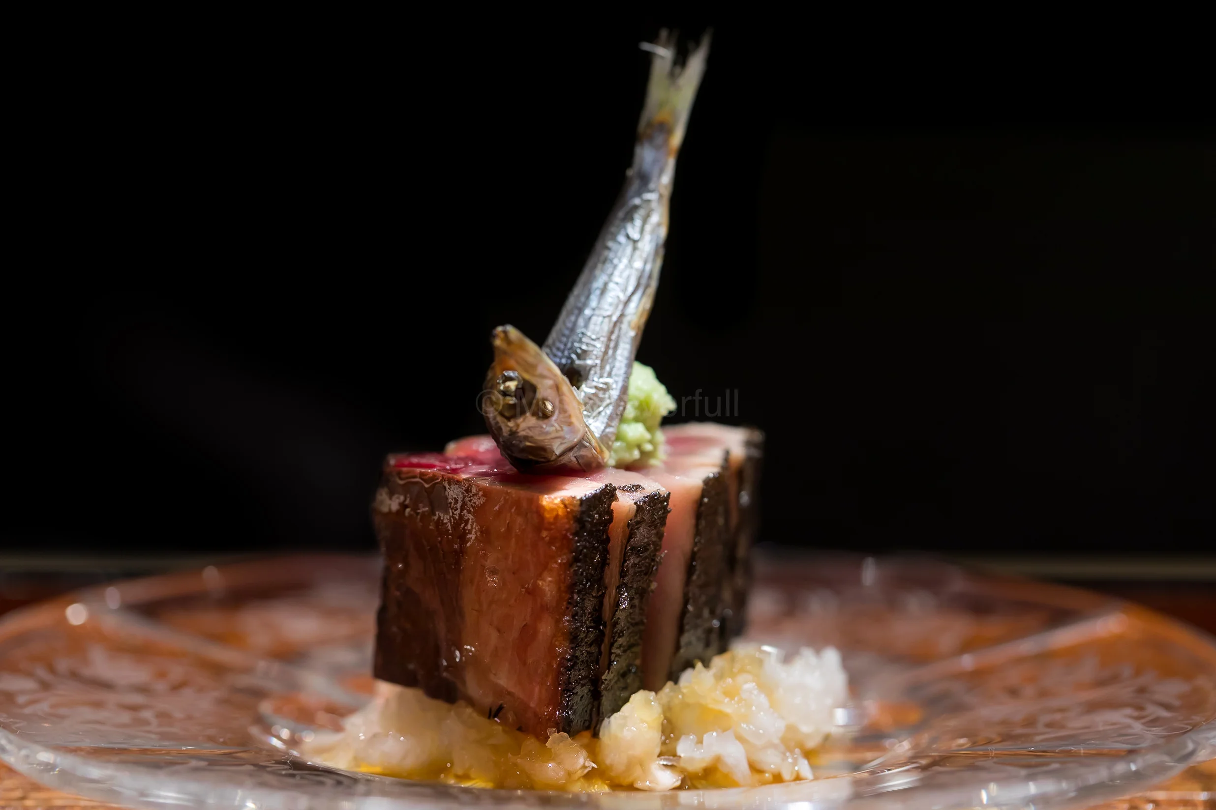 3. Iwashi, modori-katsuo warayaki and daikon イワシ、戻り鰹の藁焼き、大根