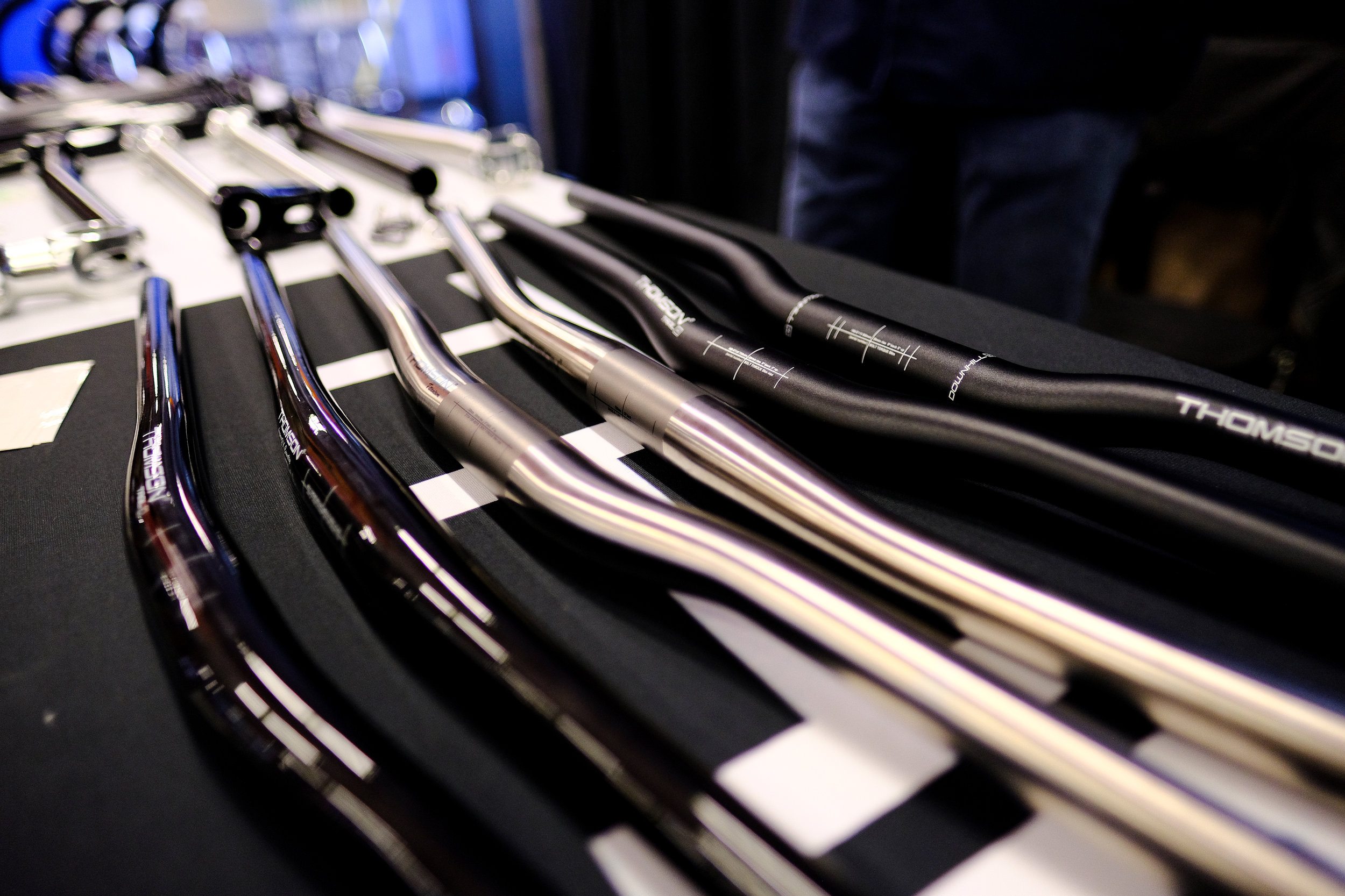 Thomson Components titanium and carbon fiber handlebar offerings.