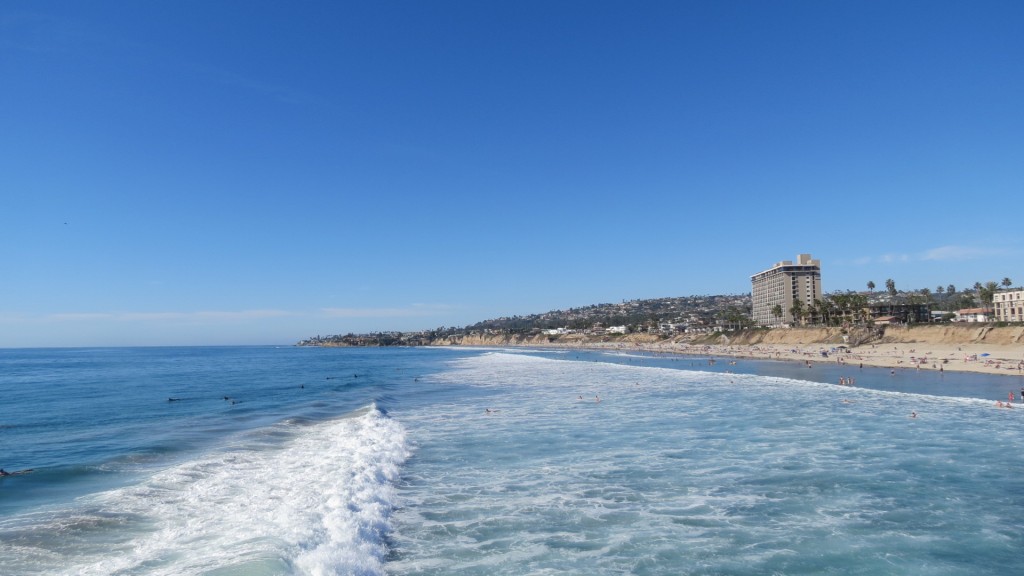 We drove through the city directly to the beach, tore out of the car and out onto the sand and into the water. Someone on the beach immediately recognized Mike (HOW).