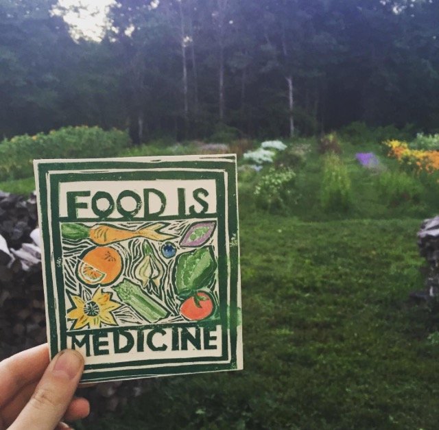 Food is Medicine linocut