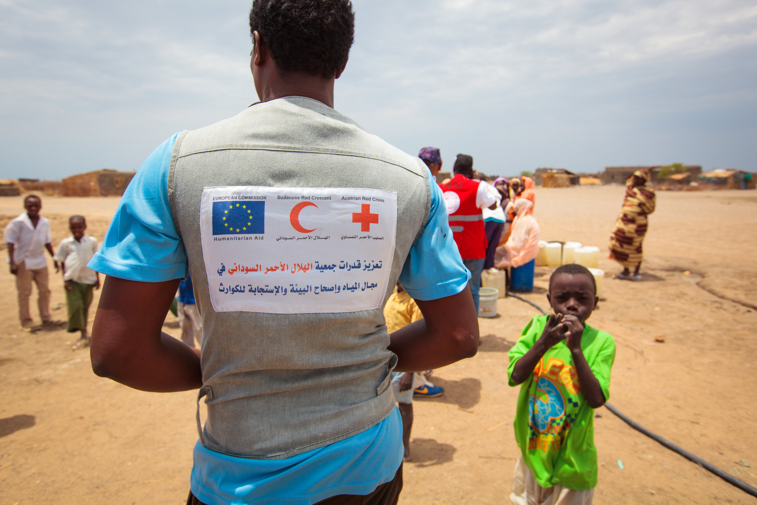 Fathi Hassan, a volunteer stationed at the water treatment unit, village of Abu Ramad