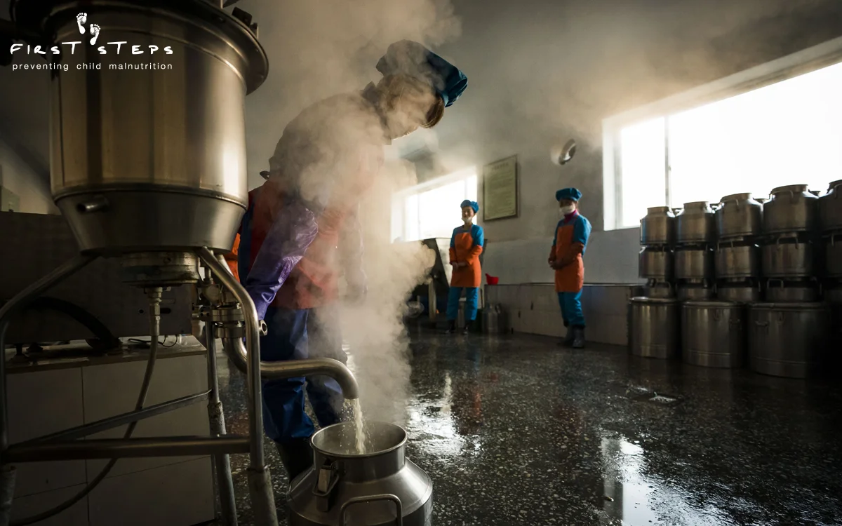 The Nampo Foodstuff Factory uses energy-efficient First Steps’ VitaCows to make the soymilk each day.