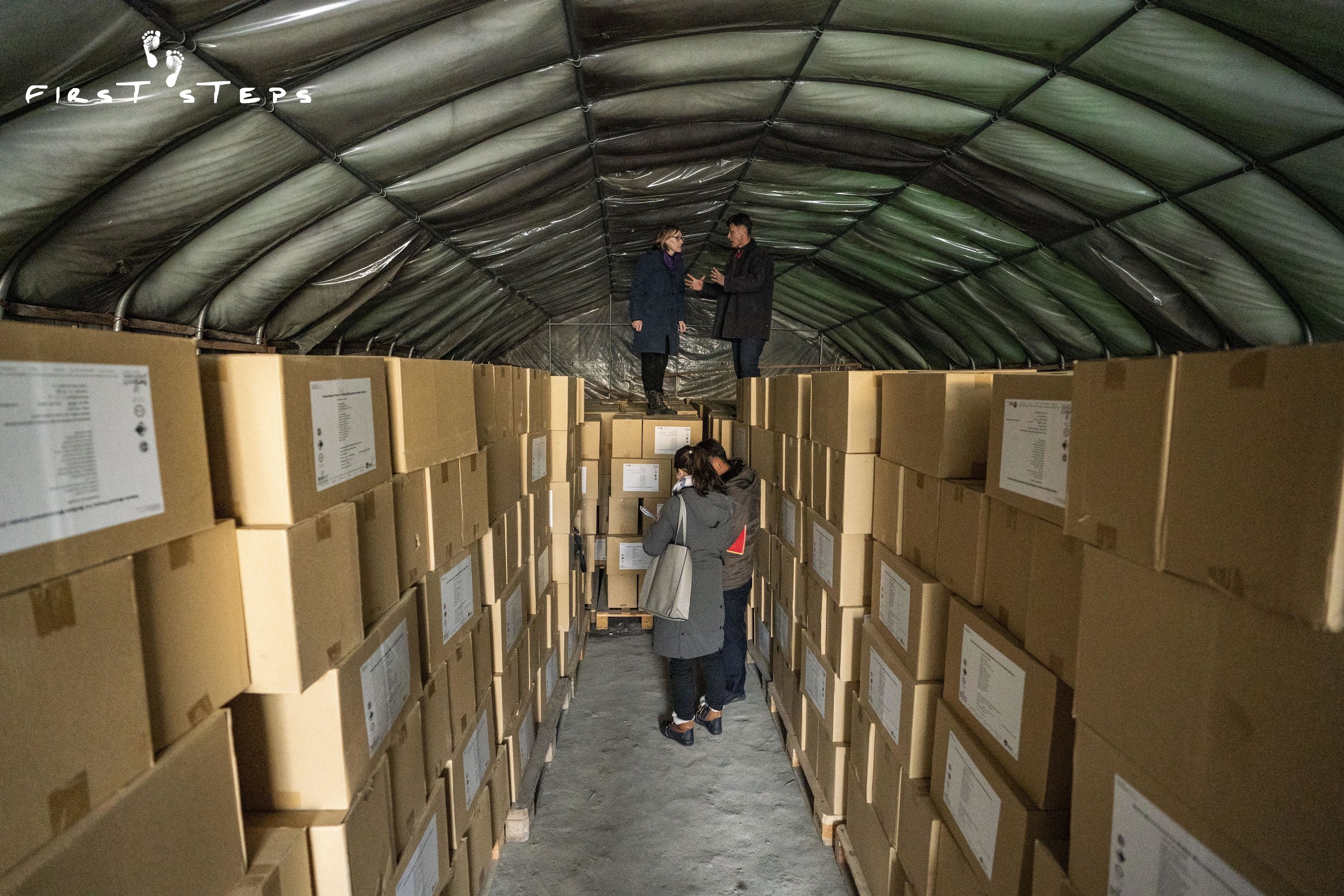 The First Steps team confirming the arrival of 7.2 million sachets of micronutrient Sprinkles.