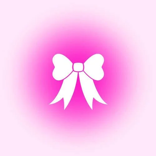A white bow symbolizing a gift, set against a radiant pink background.