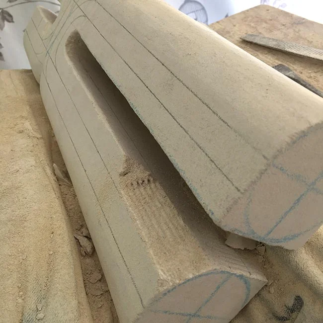Then I repeat the process of shaping the cylinder on the inside sections.