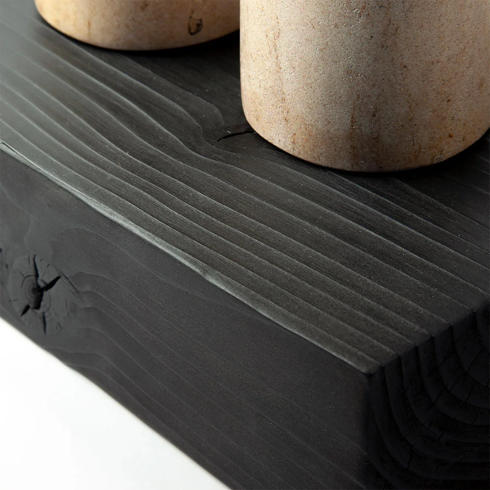For the base I was inspired by an 18th century Japanese technique for preserving wood, known as shou sugi ban. The surface of the wood is charred and then coated in a natural oil. Besides the fact that I love the striking visual look of this technique, it was used here to represent my own hopes being destroyed. However, I also wanted to imply that this charring actually preserves, that the hope for other sufferers of this awful disease endures. The truth is, I'm not a geneticist or a doctor. I have no real idea whether this technology could have helped Dean personally but the fact is, it gave me hope and hope is everything. I really hope a solution can be found very soon. Thanks for reading.