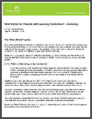 What Works for Parents with Learning Disabilities?