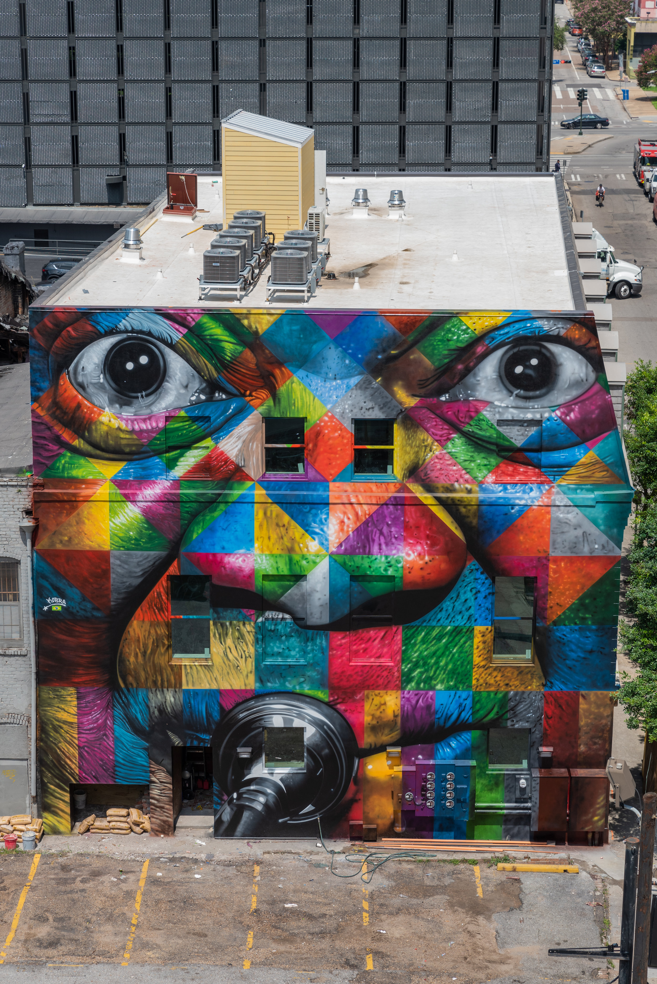 Eduardo Kobra's "Satchmo" mural at The Rampart Hotel (Copy) (Copy) (Copy)